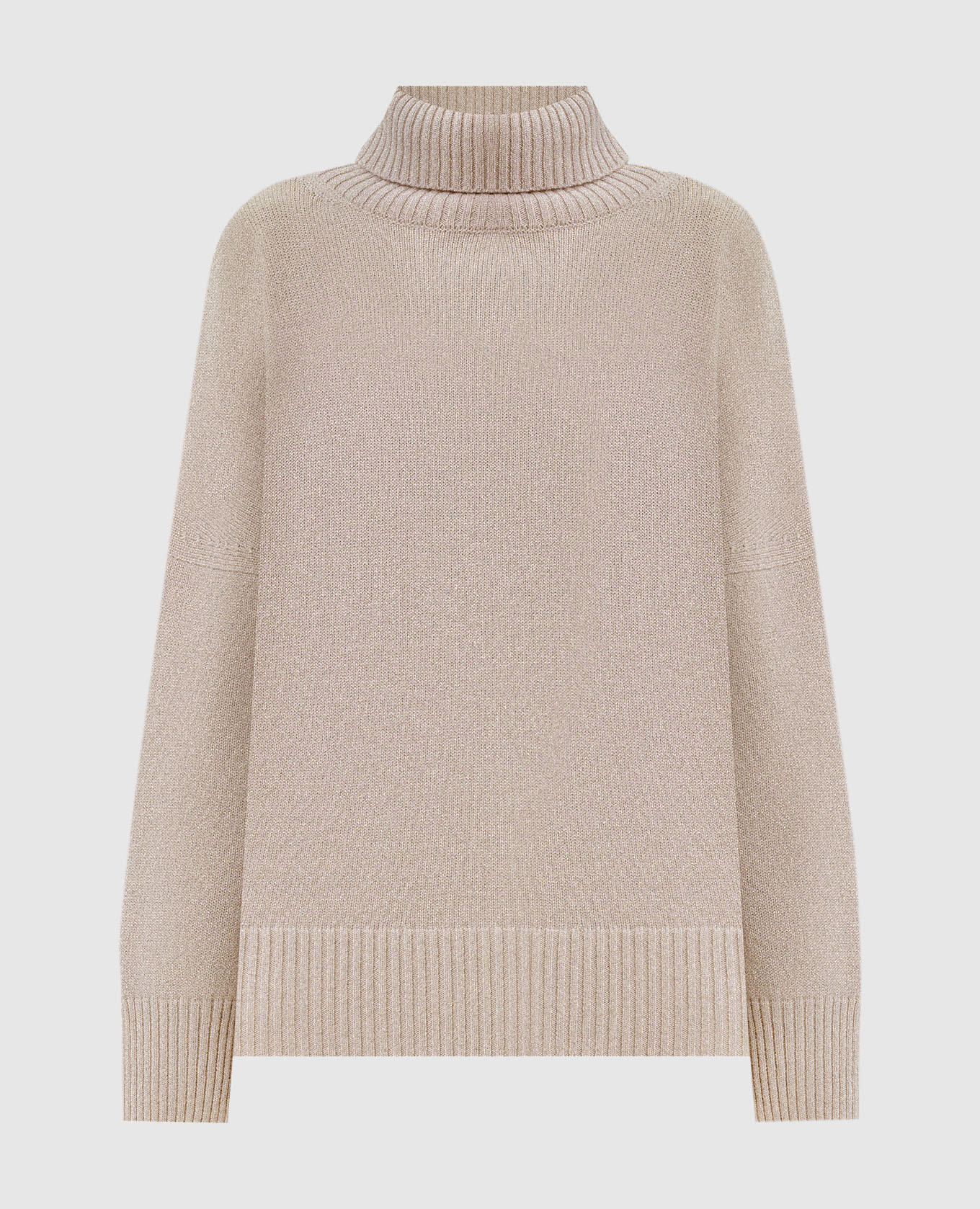 Beige Malaga cashmere sweater with lurex Simonetta Ravizza