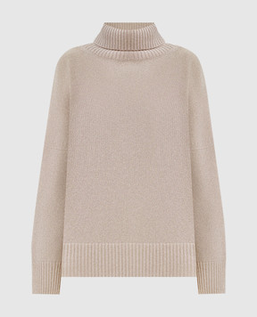 Simonetta Ravizza Beige Malaga cashmere sweater with lurex F05KN73T108