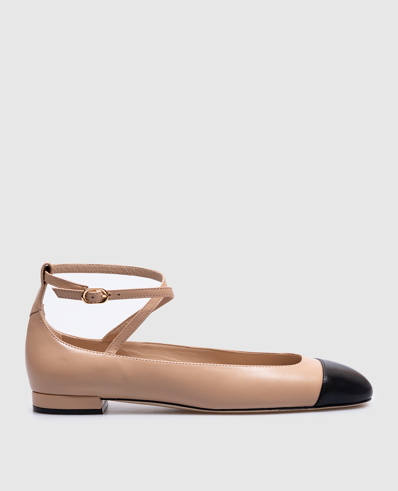 Stuart Weitzman Beige leather ballet flats EDEN STRAP