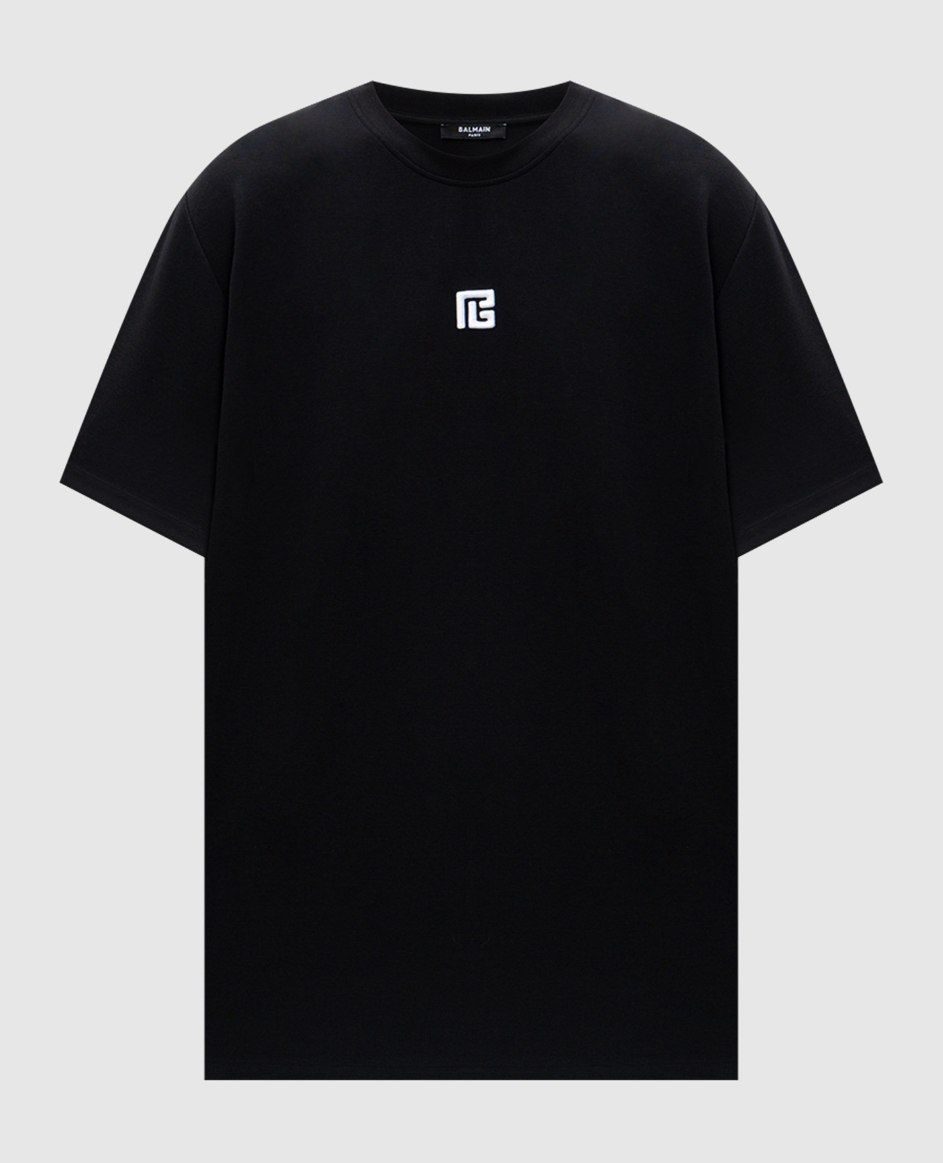 Nou Balmain Black T-shirt with textured PB…