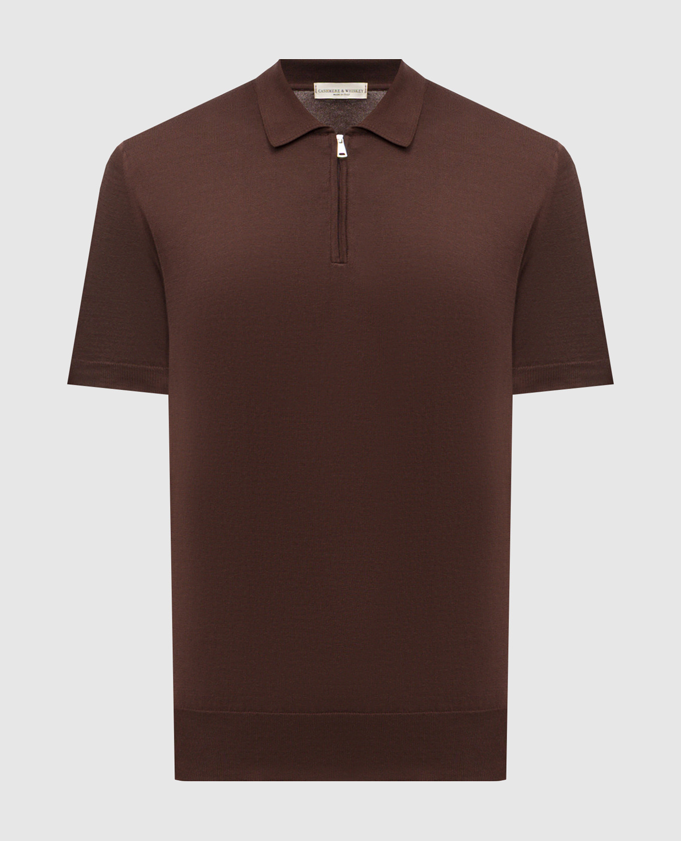 Brown polo with silk and cashmere