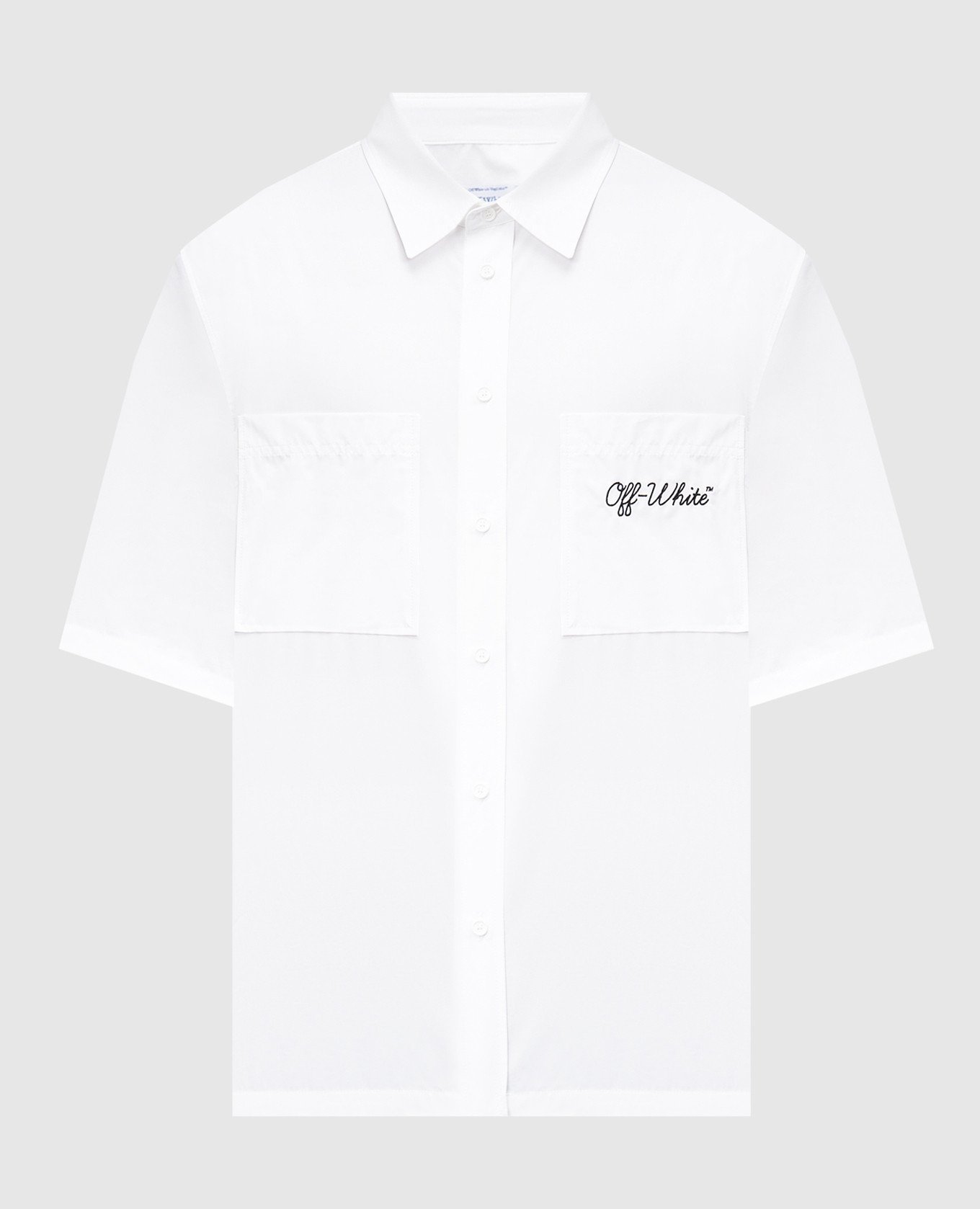 

White shirt with contrasting logo embroidery Off-White