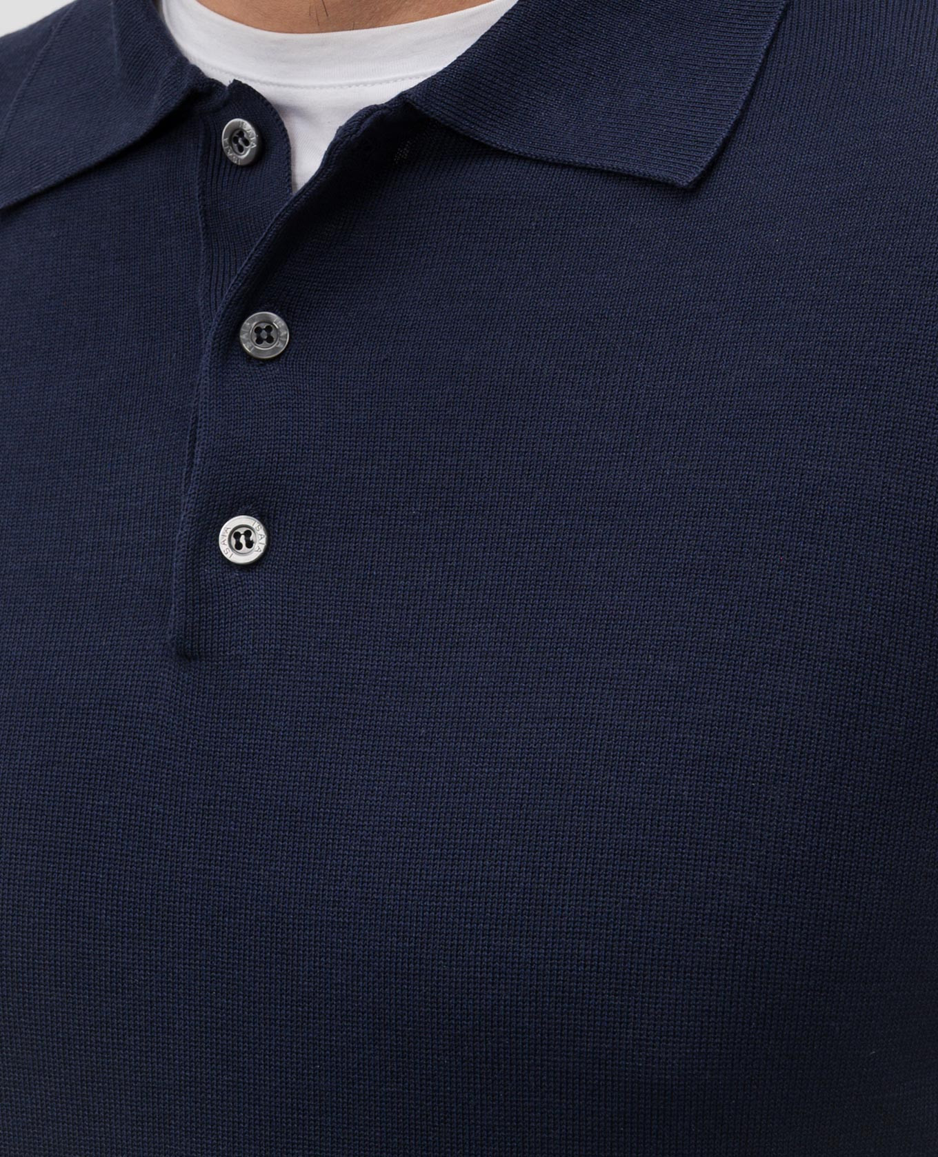 Blue silk polo shirt ISAIA 5