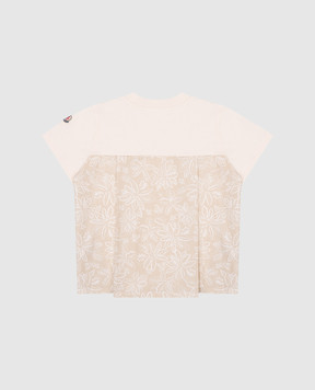 Moncler ENFANT Children's beige T-shirt with floral print K19548C000388390712