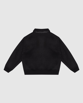 Givenchy Kids black wool, cashmere and silk jacket with logo H30583612