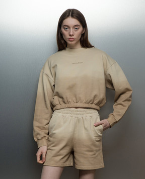 Woolrich Beige sweatshirt with logo embroidery CFWWSW0132FRUT3696