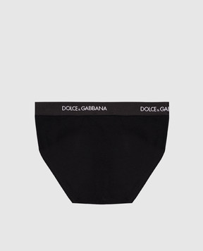 Dolce&Gabbana Children's set of black briefs with logo L4J700ON00G