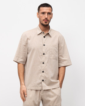 Cashmere&Whiskey Beige linen shirt 0335900264