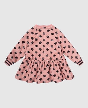 Dolce&Gabbana Baby pink dress with monogram logo print L2JD9FHS7LL