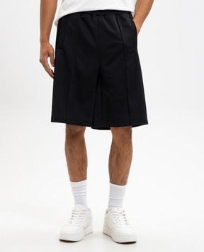 Palm Angels Black shorts with contrast logo PMCL00AC99FAB001