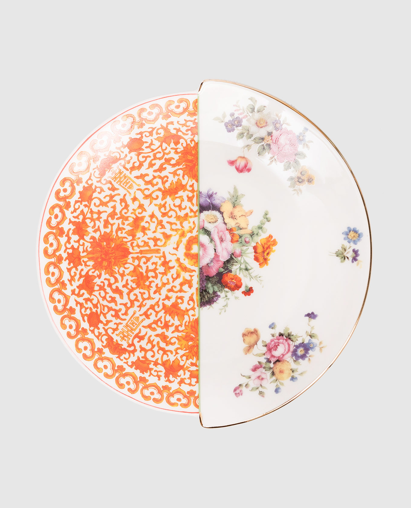 Olivia white porcelain saucer with print SELETTI