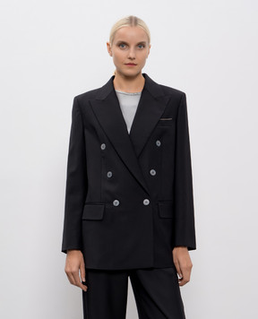 Peserico Black double-breasted jacket E0119605815