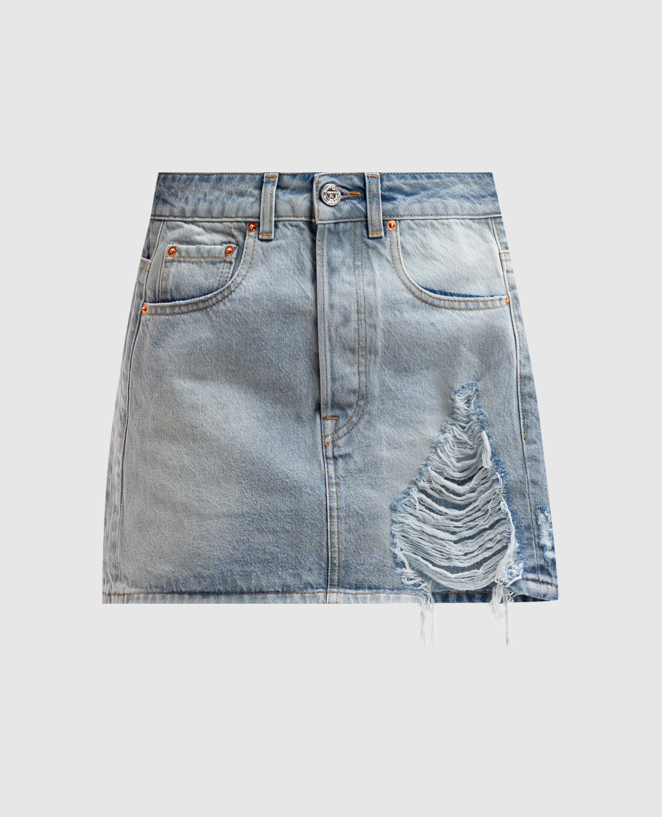 

Blue denim mini skirt with slits Vetements, Light blue
