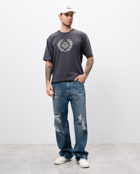 Dolce&Gabbana Gray t-shirt with logo print G8PN9TG7O2D