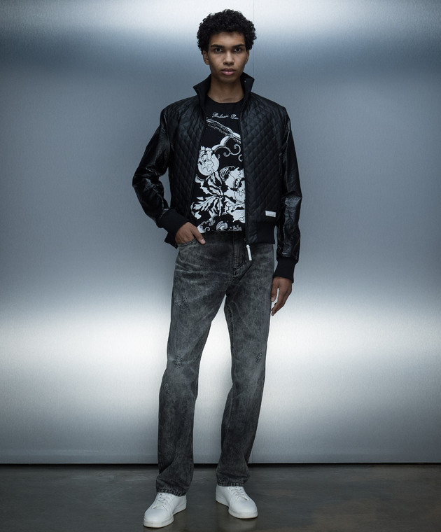Balmain - Gray logo ripped jeans CH1MI065DE01 - shop with Denmark