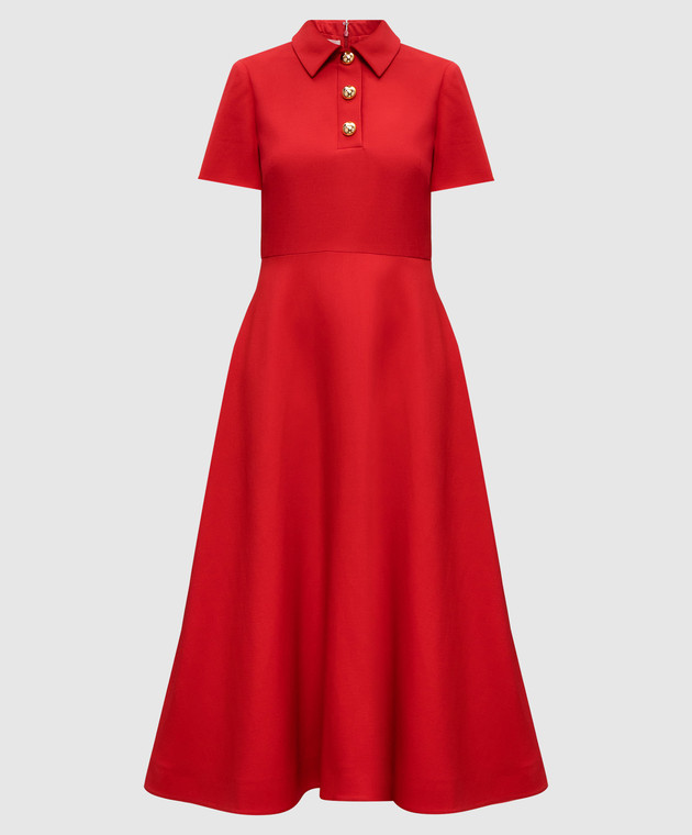 Valentino - Red dress made of wool and silk 5B3VA9D01CF - shop