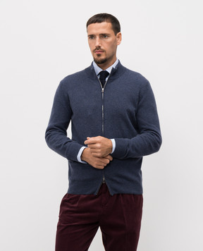 Cashmere&Whiskey Blue cashmere cardigan MU8671312341R