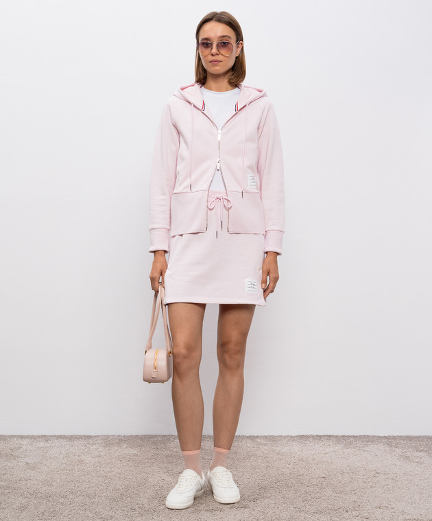 スカート THOM BROWNE Woman Skirt Pink FJK130A03037 680 Thom Browne - Pink mini skirt with logo FJK130A03037 - shop
