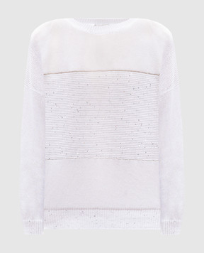 Peserico White wool sweater with sequins S99766F05A9109