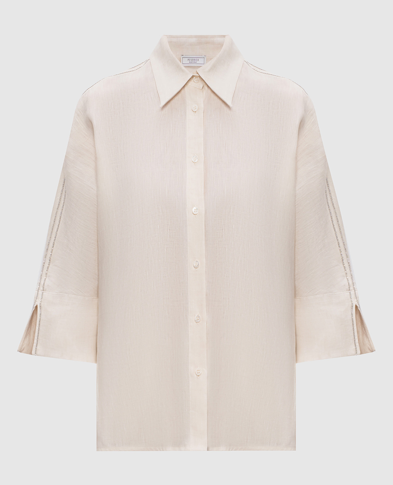 

Beige linen shirt with monil chain Peserico
