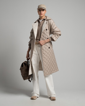 Brunello Cucinelli Beige quilted trench coat MH5049672