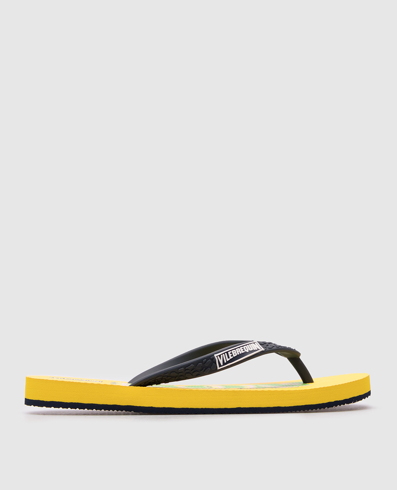 Dad and Son children&#39;s yellow flip-flops with logo Vilebrequin