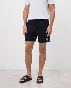 Vilebrequin Blue swim shorts with logo emblem embroidery MOOAB9I3