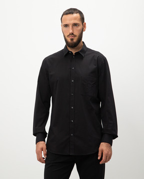 Dolce&Gabbana Black shirt with DG logo embroidery G5ML0ZFU5EW