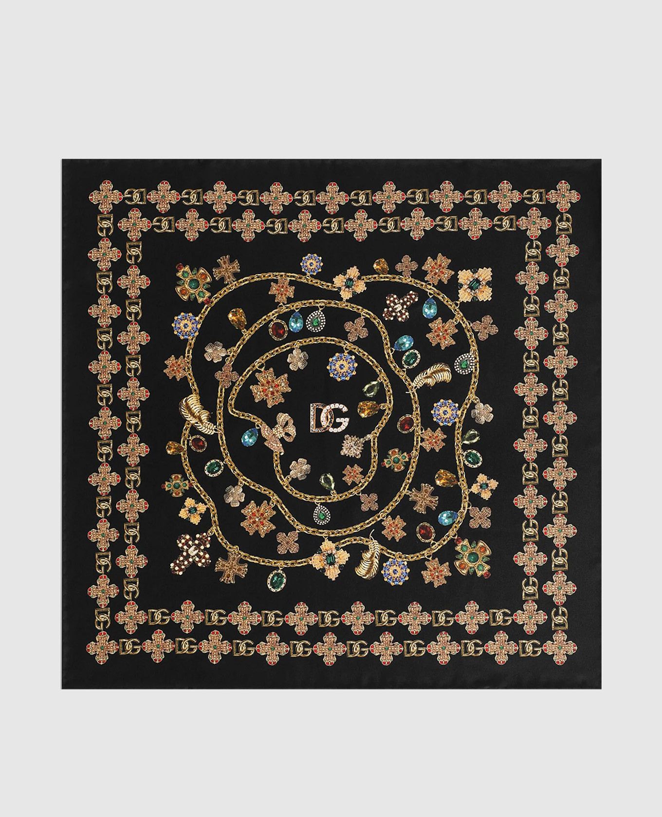 Black printed silk scarf Dolce&Gabbana