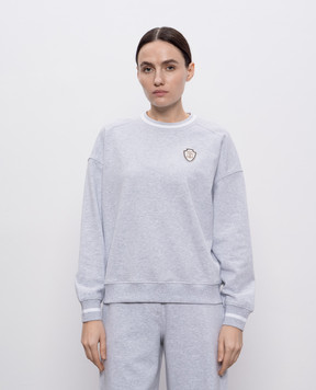 Brunello Cucinelli Grey melange sweatshirt with emblem MN05NVD320