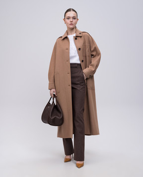 Max Mara ALDO brown wool and cashmere coat ALDO1234