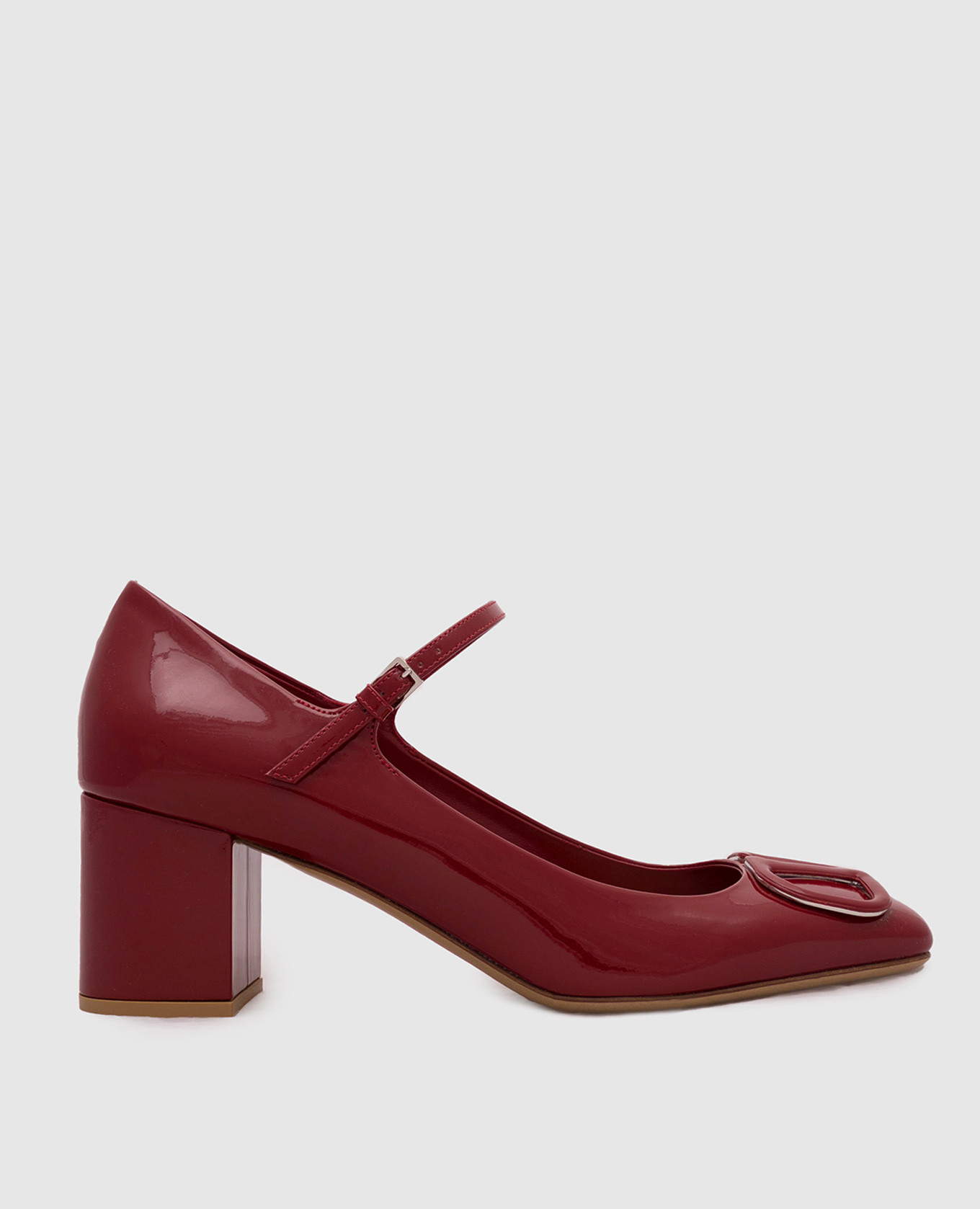 VLogo burgundy patent leather shoes Valentino