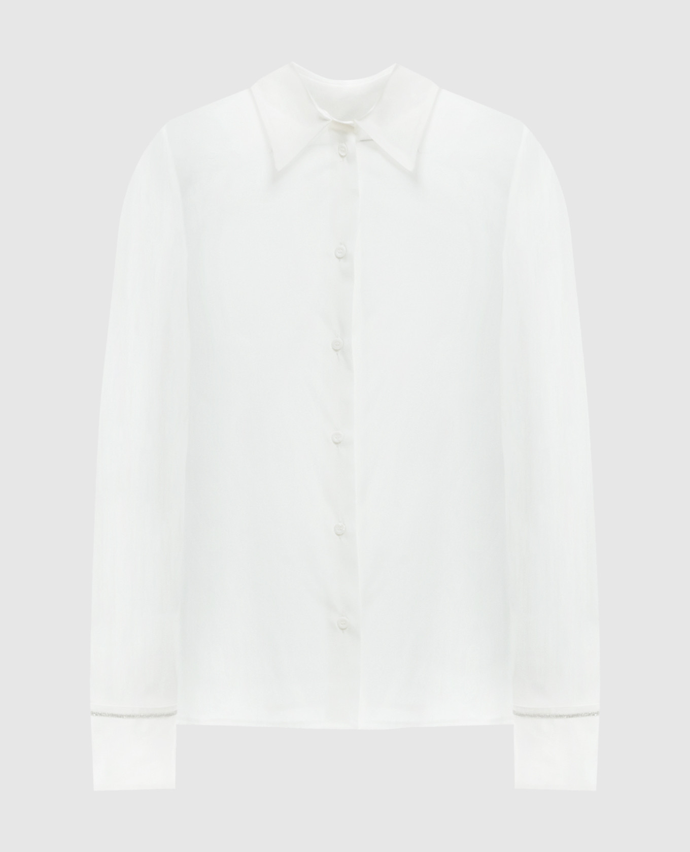 

White silk blouse with monil chain Peserico