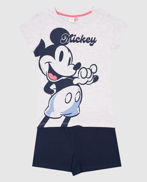 RiminiVeste Children's gray Disney pajamas with a Mickey print DYD6324C