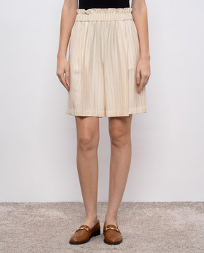 Twinset Beige striped shorts 251LL2AFF