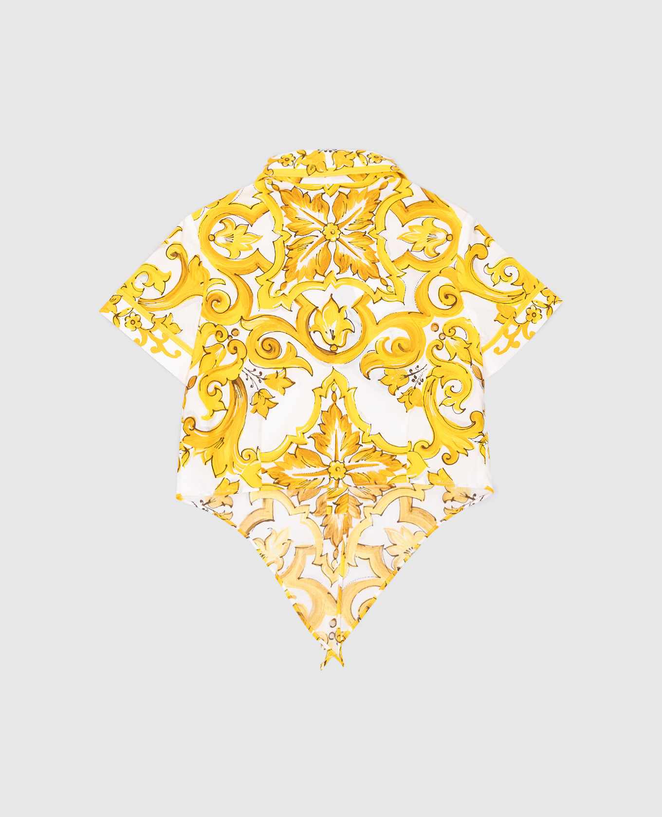 Children's white cropped blouse with majolica print Dolce&Gabbana 2
