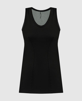 Masnada Black top with accent seams 7693