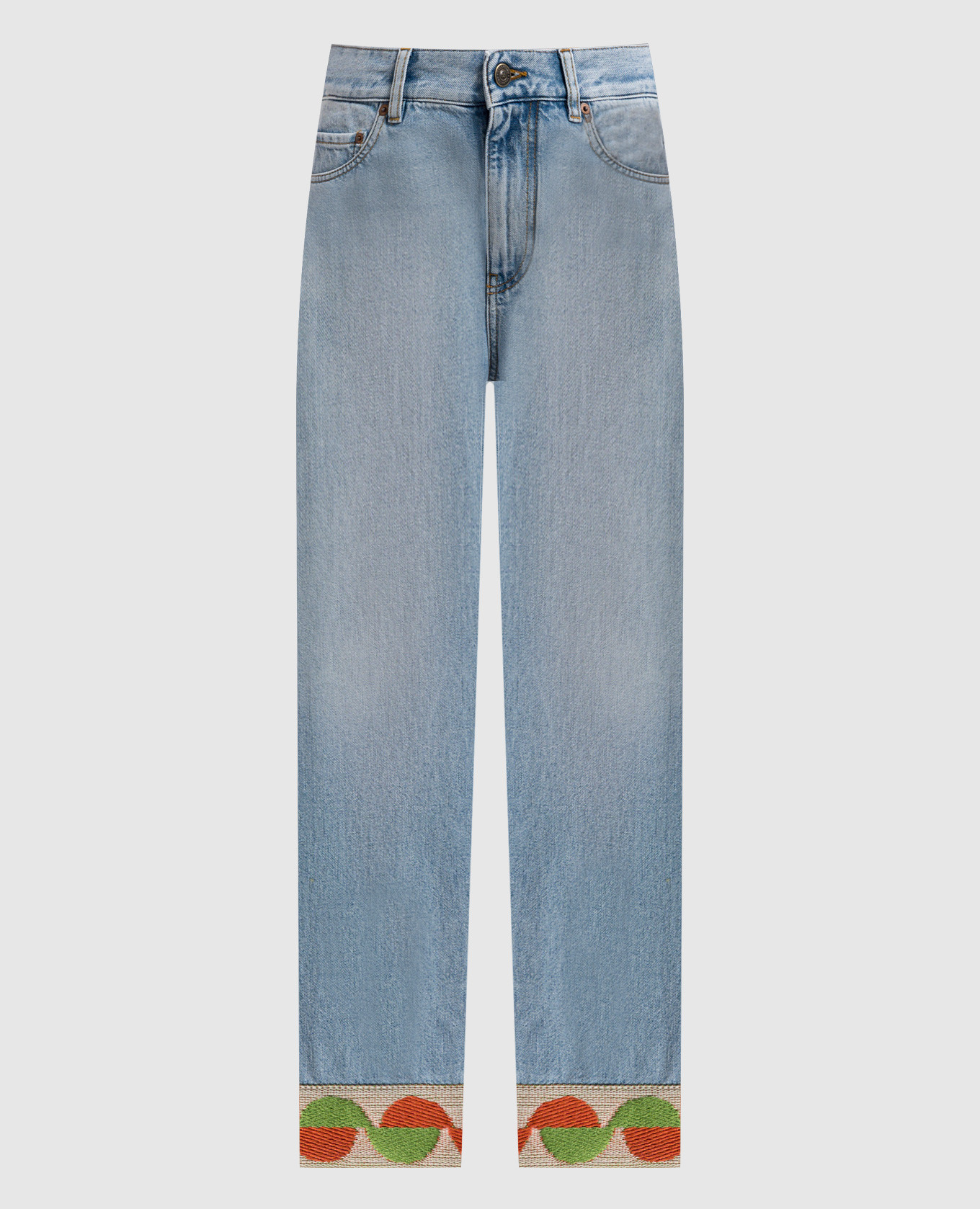 

Blue jeans with logo patch Valentino, Light blue