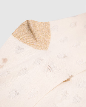 Twinset Children's beige socks with lurex GA8ABS