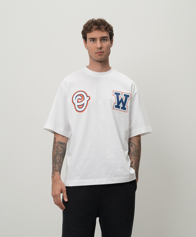 OFF-WHITE ハハアロクルネックTシャツ OMAA120S25JER00G 1042 Off White Skate T-Shirt OMAA120S24JER008-1022 BLACK GOL