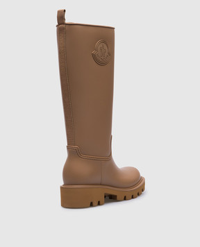 Moncler Brown Kickstream boots with textured logo J209B4G00070M4522