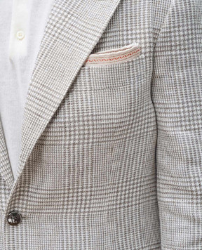 Brunello Cucinelli Beige printed silk pachet scarf MR8900091
