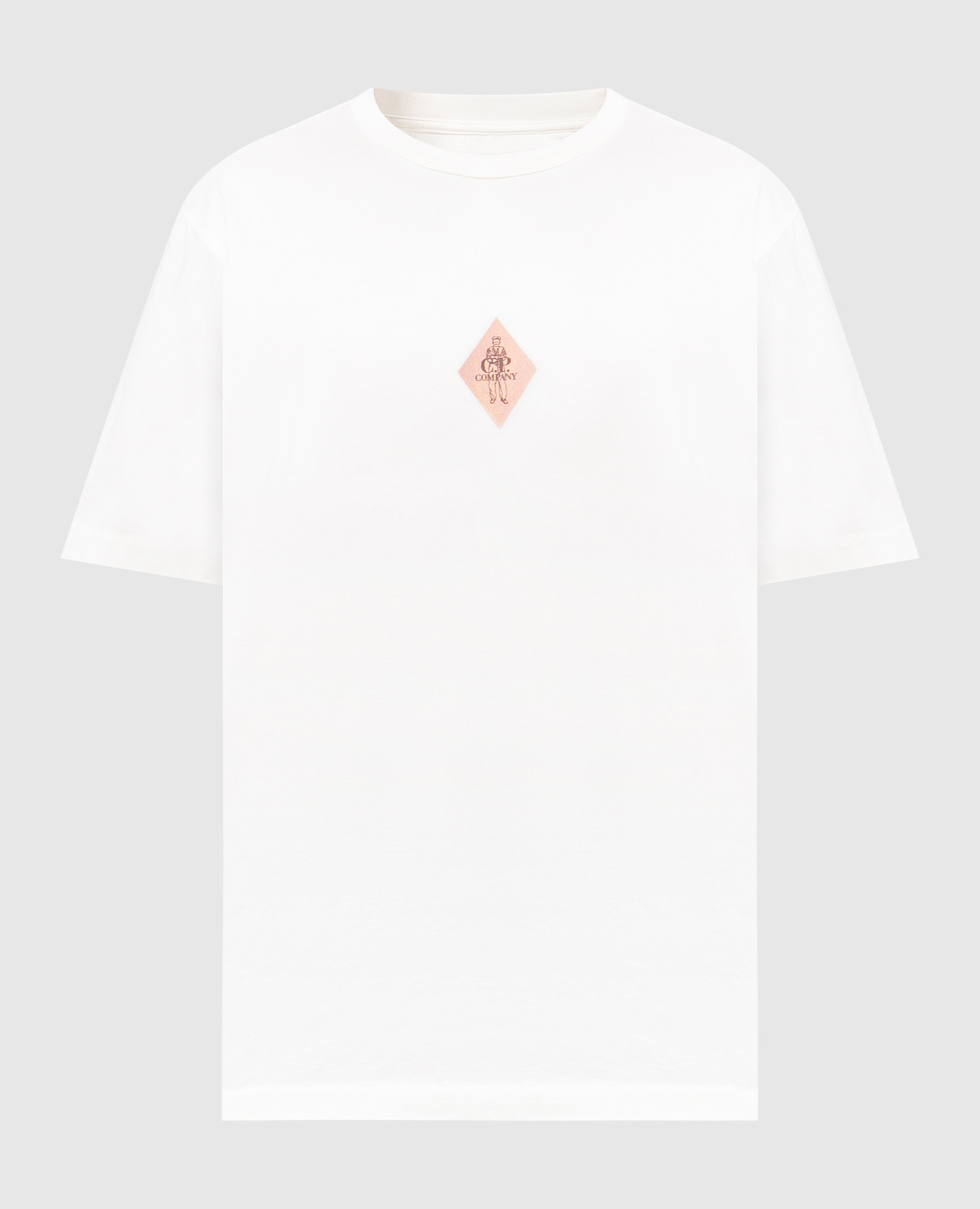 

White straight-cut T-shirt with logo print C.P. Company