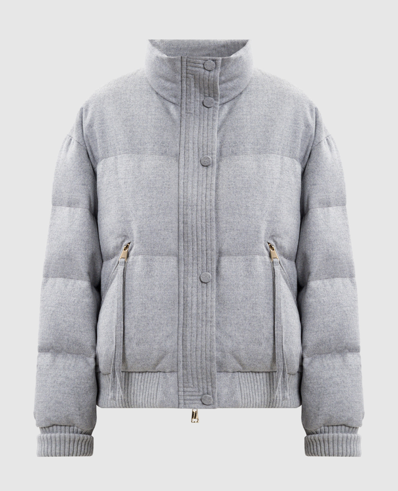 

Grey down jacket made of silk and camel wool Be Florence