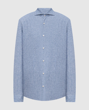 Enrico Mandelli Blue linen shirt TAILOR5701