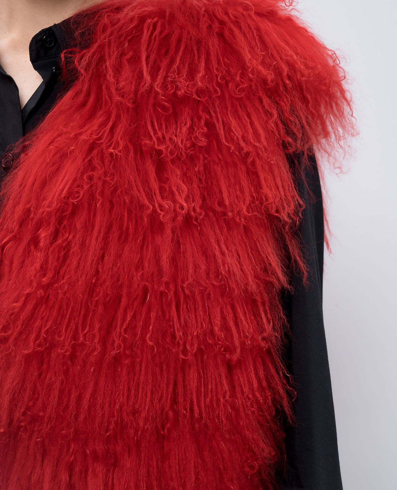 

Red fur vest Prada