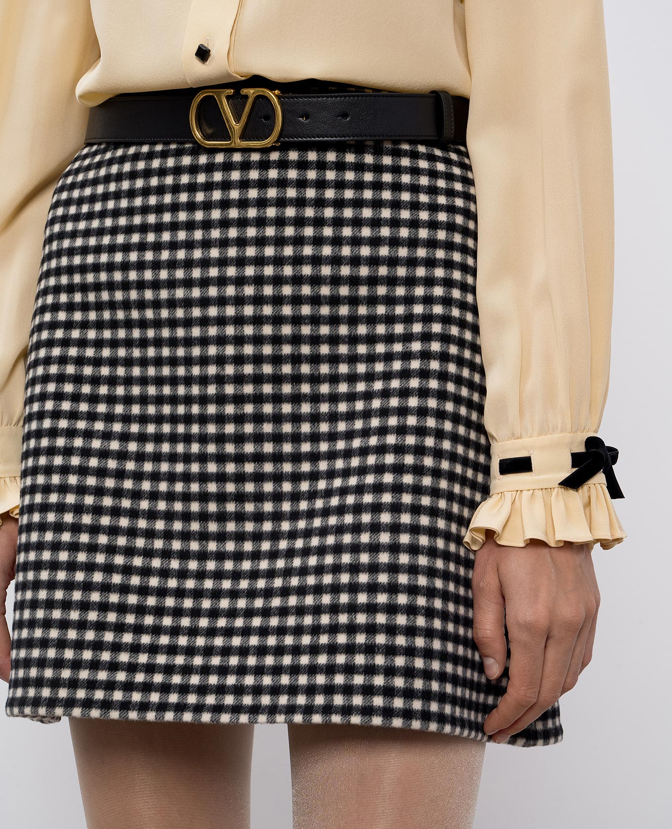 

Reversible leather belt with logo Valentino, White