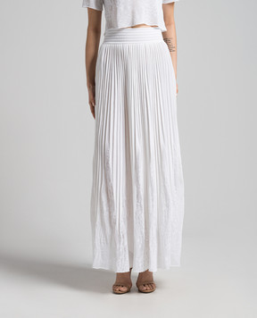 Balmain White pleated skirt with lace CF0LE456KG23
