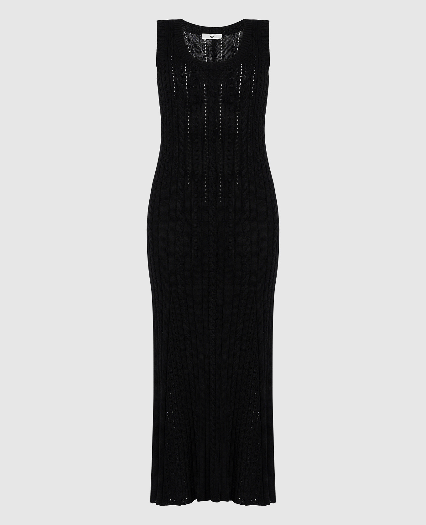 

Black dress with textured pattern with logo Twinset