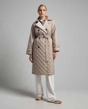 Brunello Cucinelli Beige quilted trench coat MH5049672